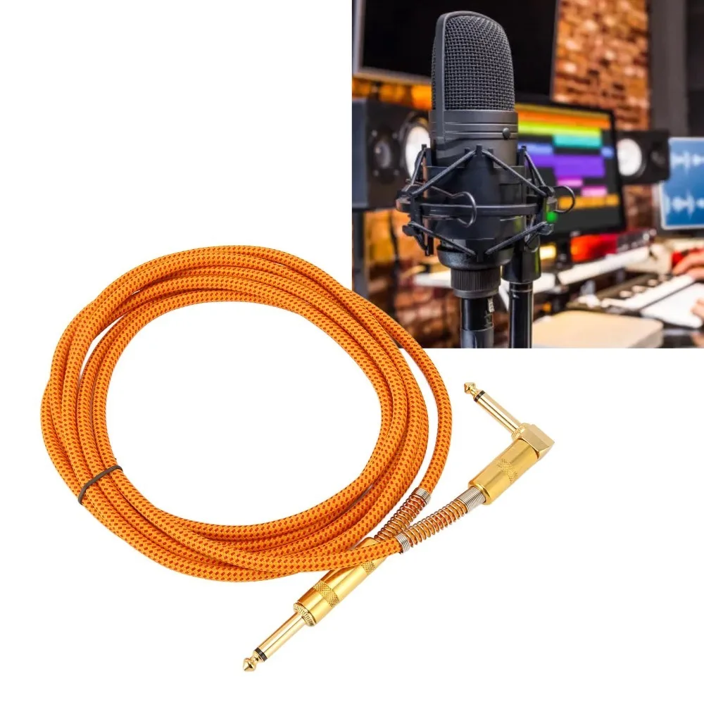 6.35mm Male to 6.35mm Male 1/4 Inch Instrument Cable 3 Meters / 9.8ft Straight Connector Guitar Cable Lossless Sound Cable