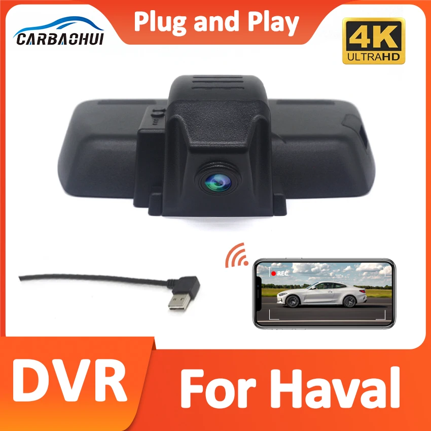 Car DVR 4K 2160p Video Recorder Plug and play Dash Cam Camera UHD For HAVAL F7 / F7x 2019-2023 Power from USB Wireless DashCam