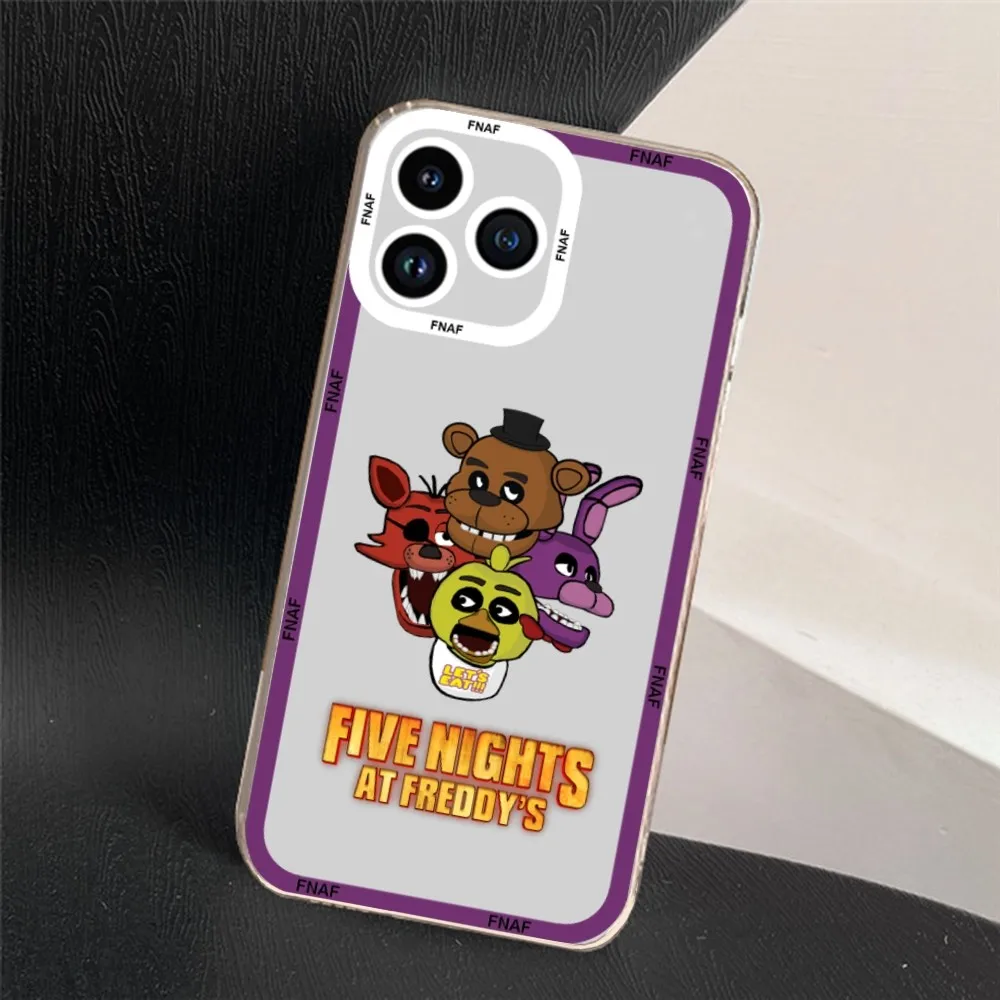 Fnaf Five-nights-At-Freddys Anime Phone Case For iPhone 11 12 Mini 13 14 Pro Max Transparent Shell