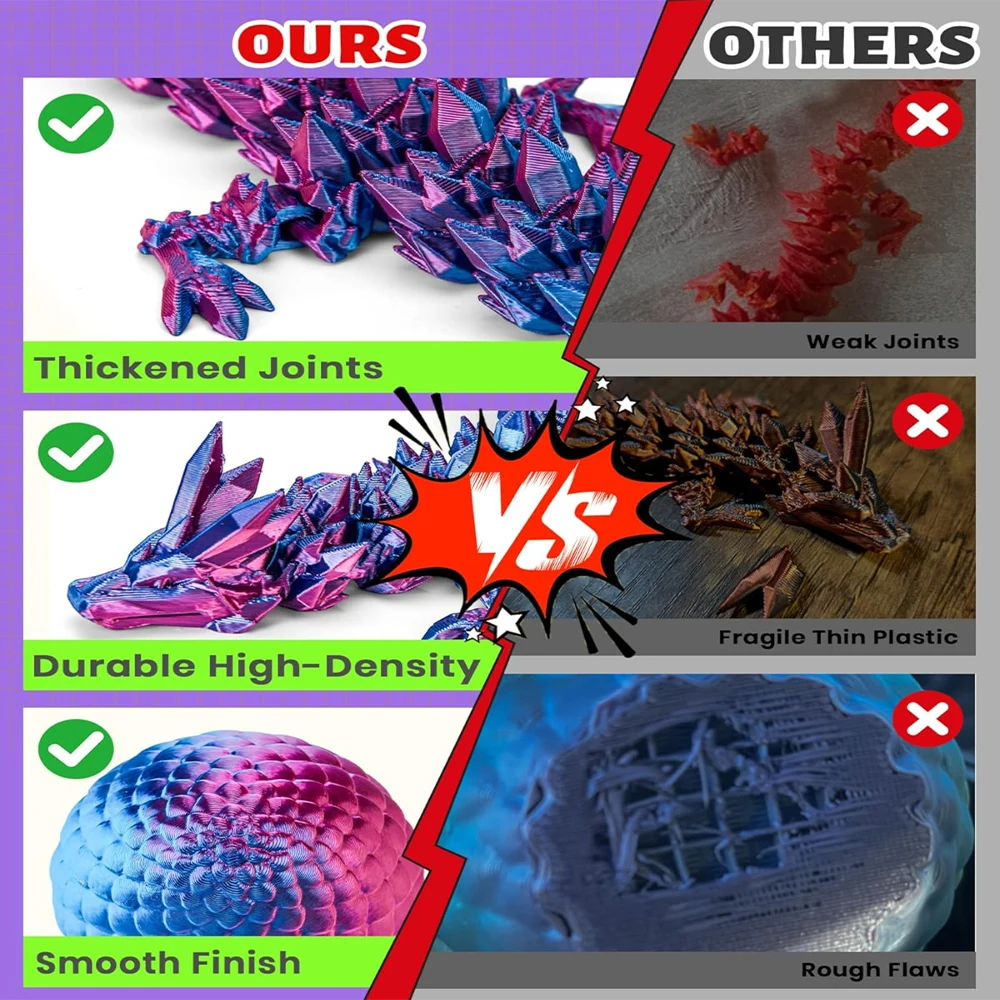 حجم ثلاثية الأبعاد الحيوانات المطبوعة اللعب التنين الأفعى مع البيض في تململ ثلاثية الأبعاد الطباعة المطبوعة المنزل مكتب سطح المكتب الديكور الحيوانات اللعب #6