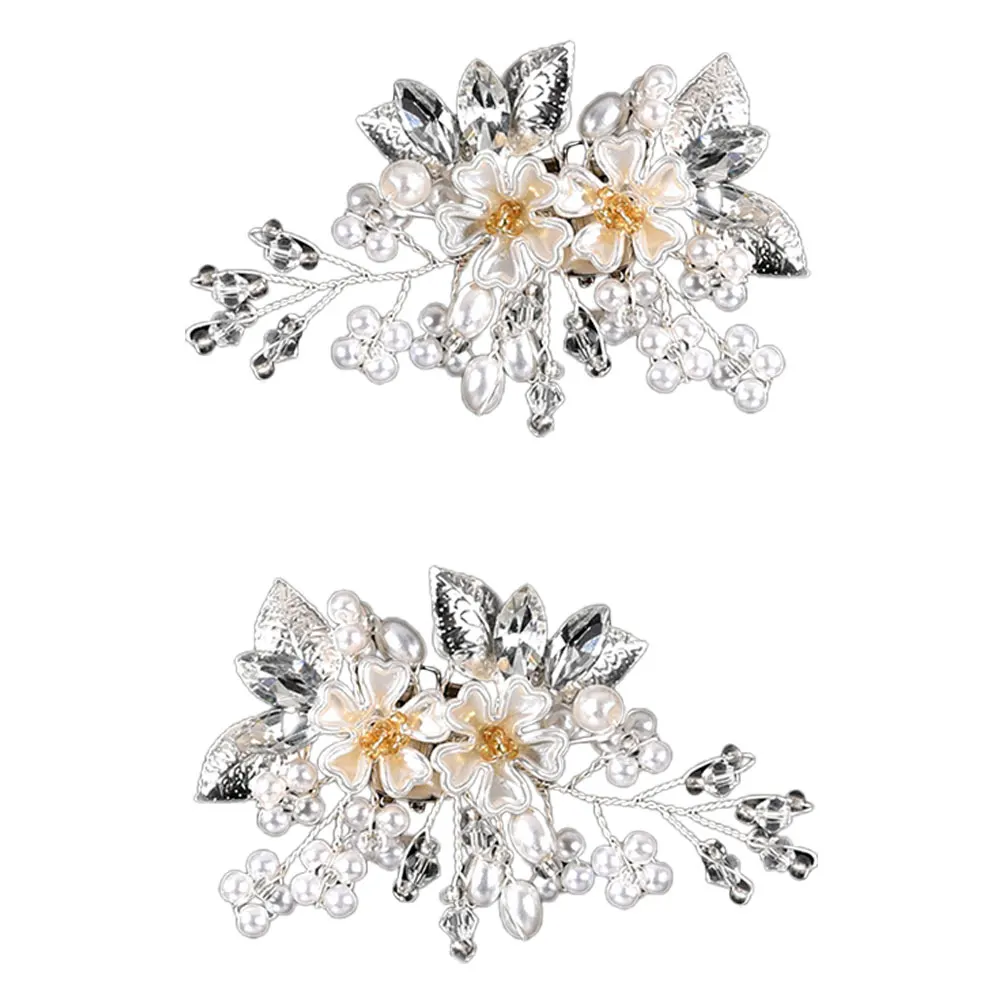 

Pearl Flower Shoe Buckles Bridal Wedding Party Decorations Elegant Clips Detachable Accessories Shoe nament Design Storage