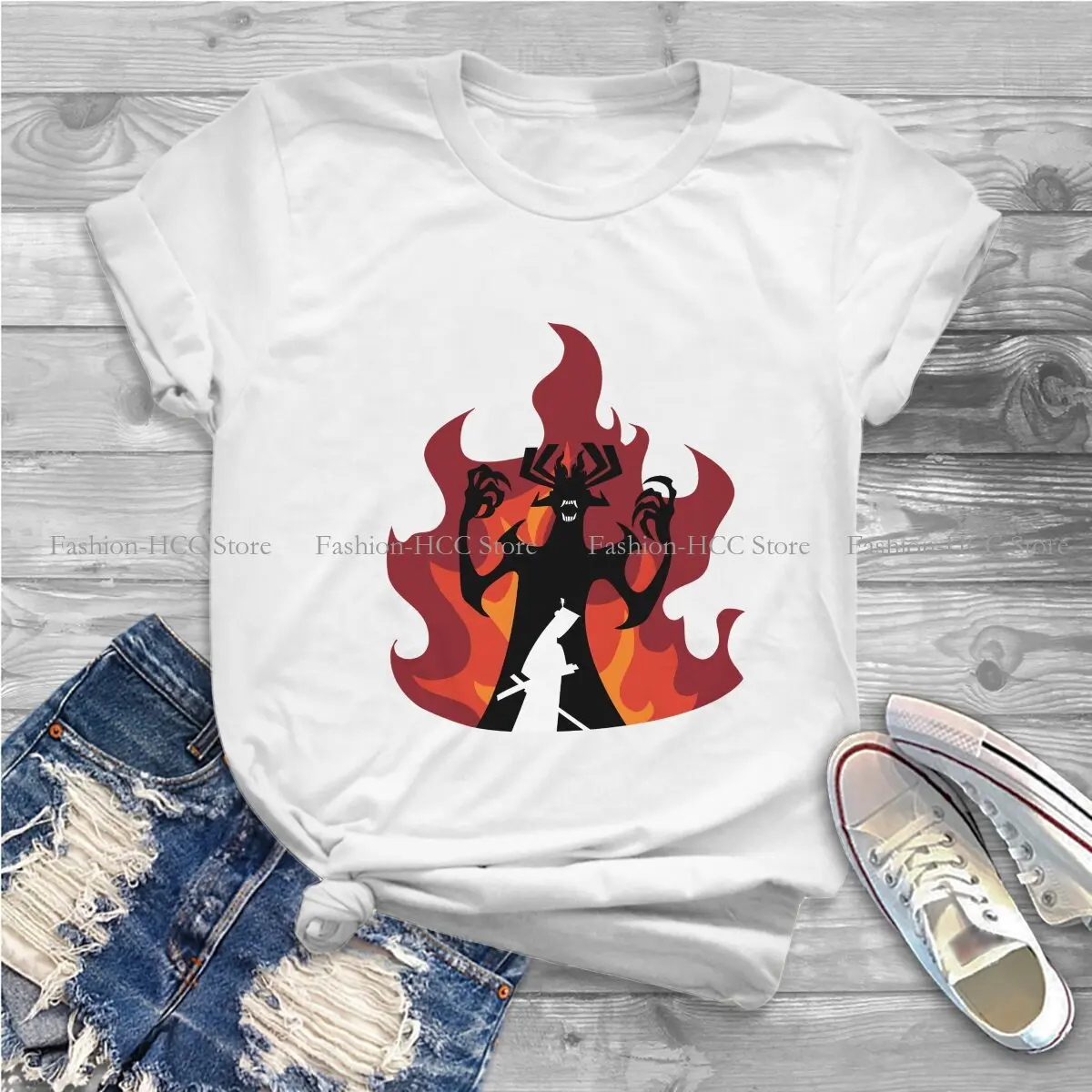 Samurai Polyester TShirt for Women Jack™ Vs Aku Basic Leisure Sweatshirts T Shirt Novelty Trendy