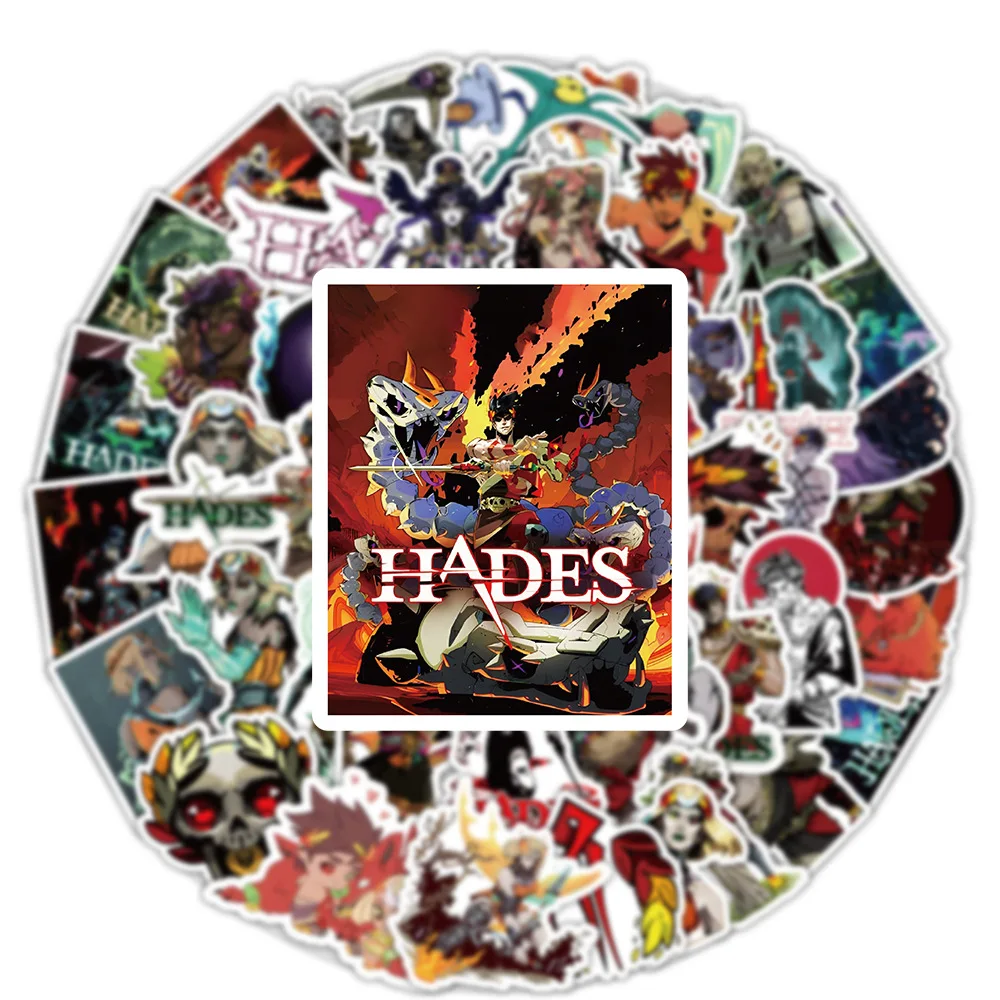 สติกเกอร์กราฟฟิตีแบบกอธิค10/30/50ชิ้นสติกเกอร์การ์ตูน hades สติกเกอร์โทรศัพท์กีตาร์รถยนต์แล็ปท็อปสเก็ตบอร์ดสมุดภาพสติกเกอร์ DIY ของขวัญ