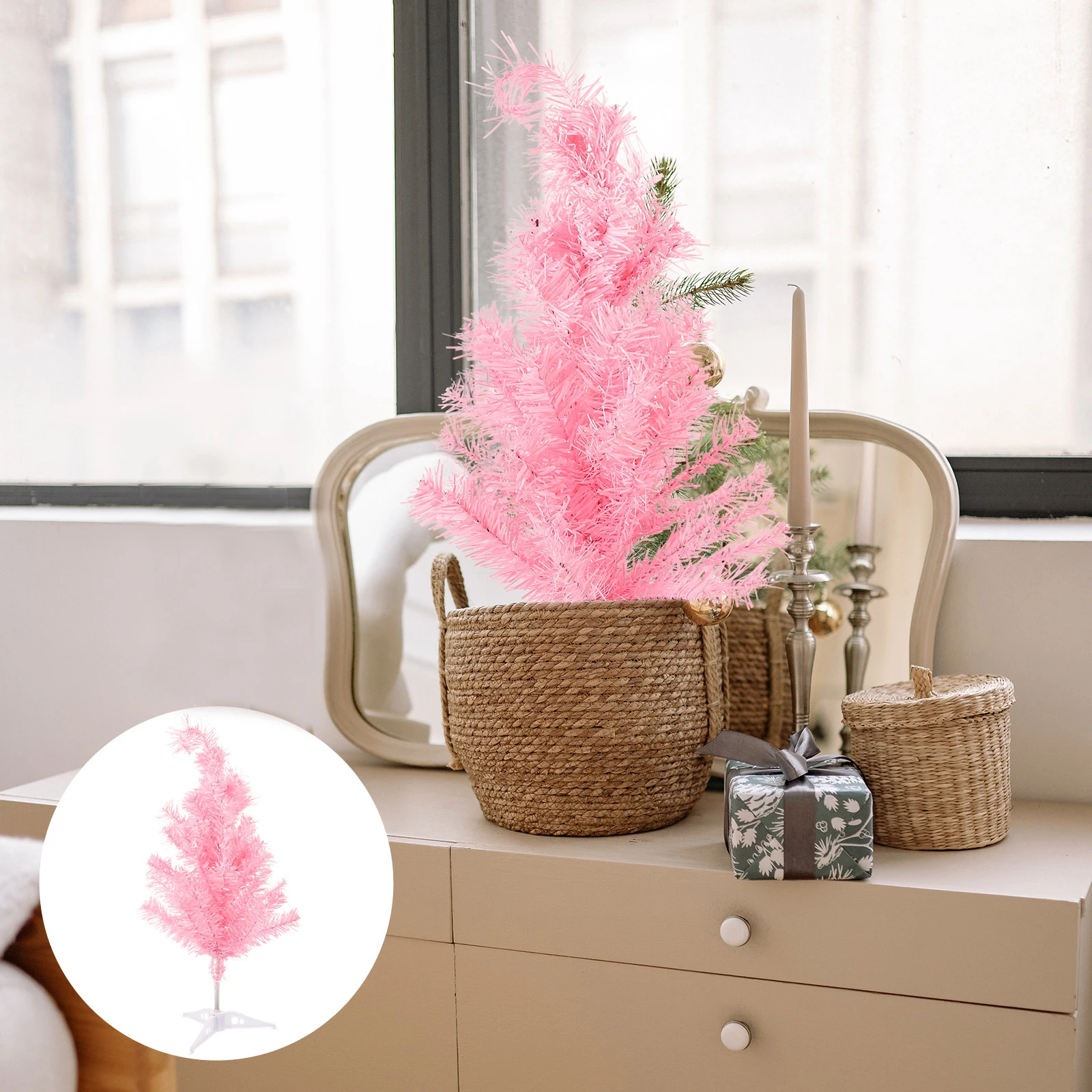 

Tree Desktop Ornament Lovely Xmas Craft Decoration for Home Car Office Table Decor Christmas Tree