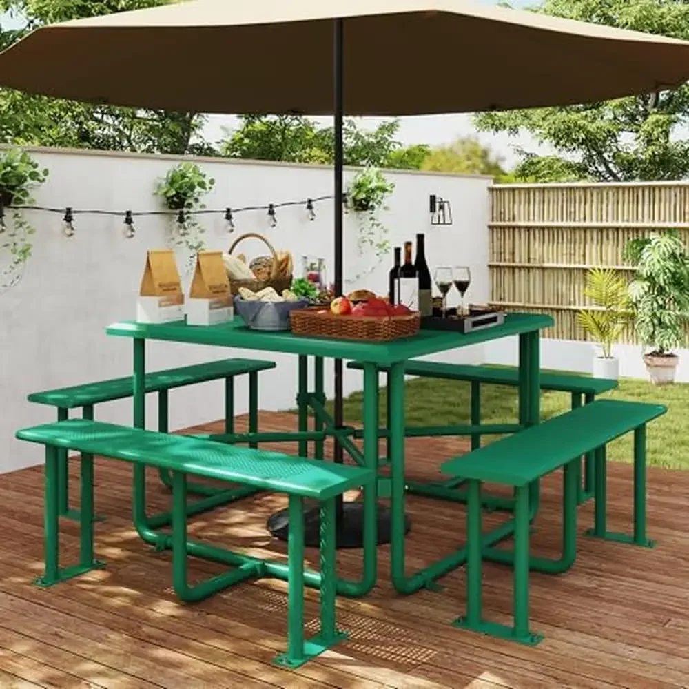 Heavy Duty Steel Outdoor Picnic Table 46