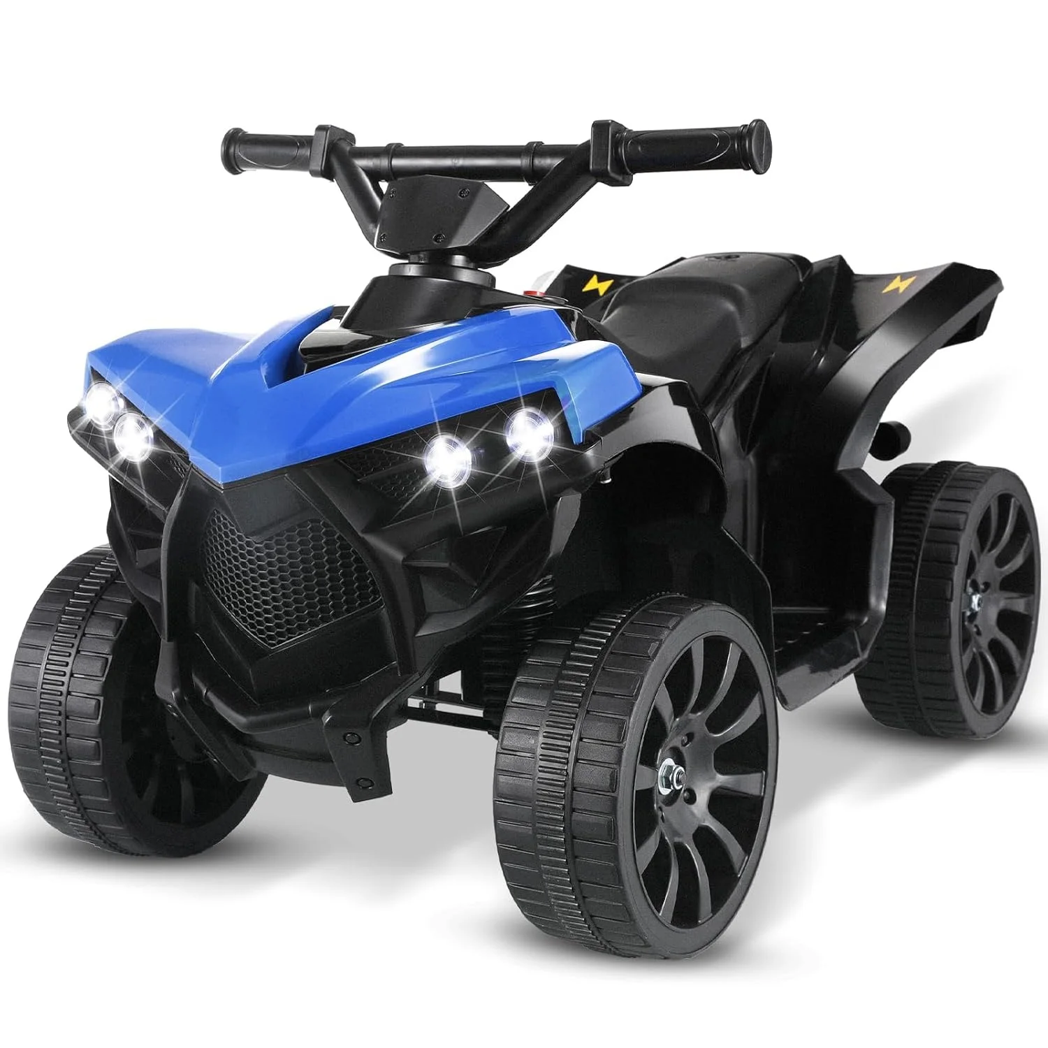 Kids Ride On ATV Electric Off-Road Quad Car 6V Battery Powered W/Music, Light,Blue