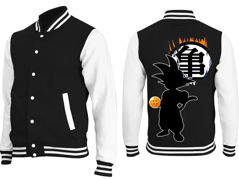 لعبة دراغون بول 2025 جديد Wukong البرق هالة كوميك طباعة قطعة واحدة البيسبول سترة الرجال موضة عادية خريف/شتاء #2