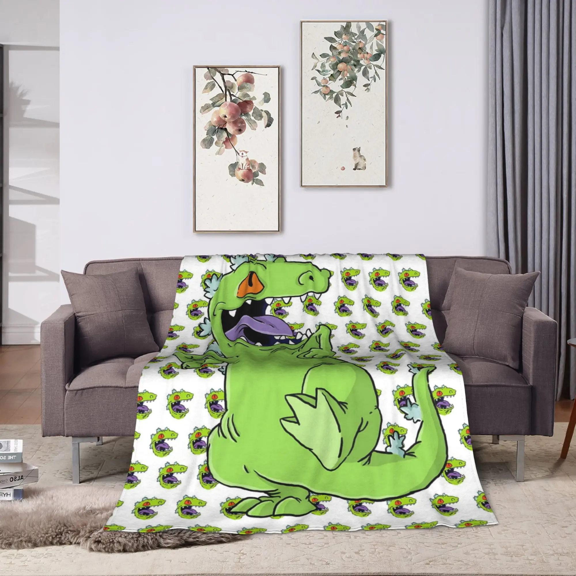 Rugrats Cartoon Warm Soft Blanket  Camping Plush Throw Blanket Fashion Home Decor Flannel Bedspread Sofa Bed Cover