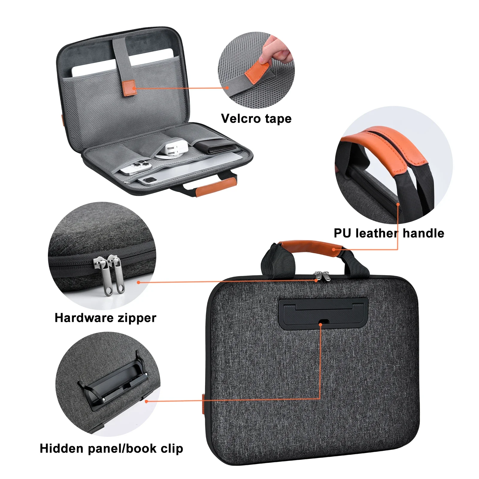 Eary Laptop Bags for 13.3-16.2"inch Notebook Sleeve Briefcase Large Laptop Case Tablet iPad Stand for Men Business Office Travel - view 5