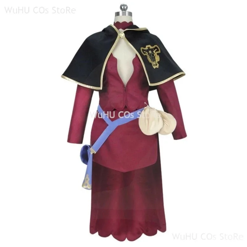 أزياء أنيمي بلاك كوس كلوفر فانيسا التأثيرية للنساء والفتيات لحفلات الهالوين كرنفال اينوكا فساتين شعر مستعار قبعة لعب الأدوار الدعامة