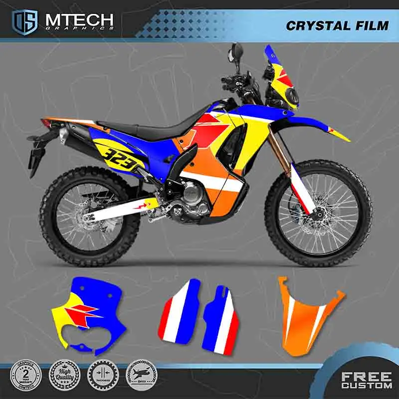 DSMTECH Custom Motorcycle Graphics Enduro Decals Stickers Kits For HONDA 2020 2019 2018 2017 CRF250 RALLY For CRF250 RALLY-04