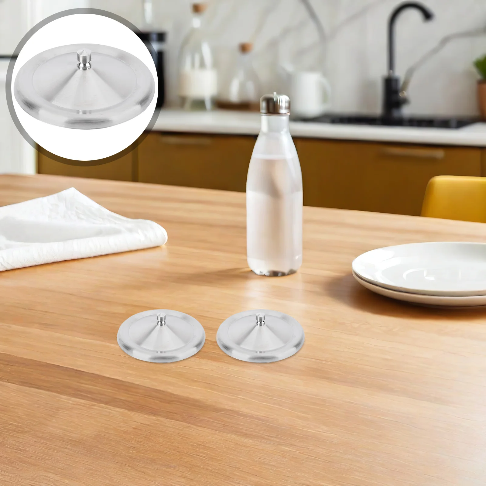 

2 pcs Stainless Steel Cup Covers Leak-Proof Dust-Proof Mug Covers Heat Resistant Smooth Edges Rounded Corners Easy Adsorption