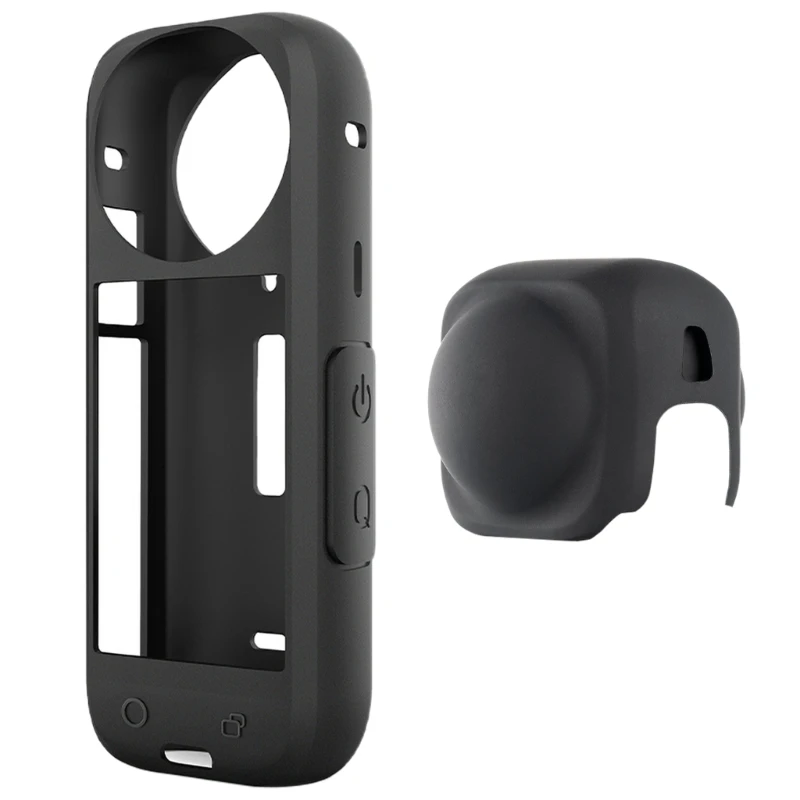 Silicone Guard Lens Protective Case for Insta 360X4 Camera Precise Cutouts Comprehensive Lens Safety H8WD