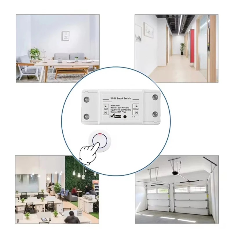 Tuya Wifi Smart Switch 10A RF 433MHz Interruptor Timer Voice Control 1/2/3 Gang Bezprzewodowy przełącznik ścienny Okrągły przycisk Panel przełącznika