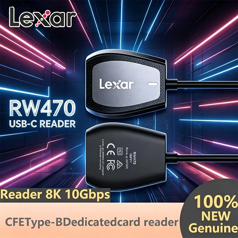 

Lexar UHS-II Dual-Slot Reader, USB 3.2 Type-C Supports SD/microSD, 312MB/s Fast Reading, Portable Adapter for Desktop and Laptop