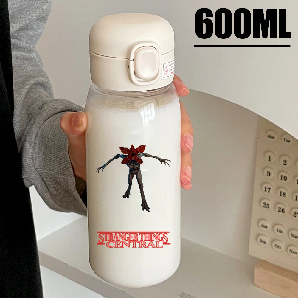 600ML Stranger Things Water Cup Joyce Byers Eleven Large Capacity Portable Transparent PcLeak Resistant  Drinking Water Bottle