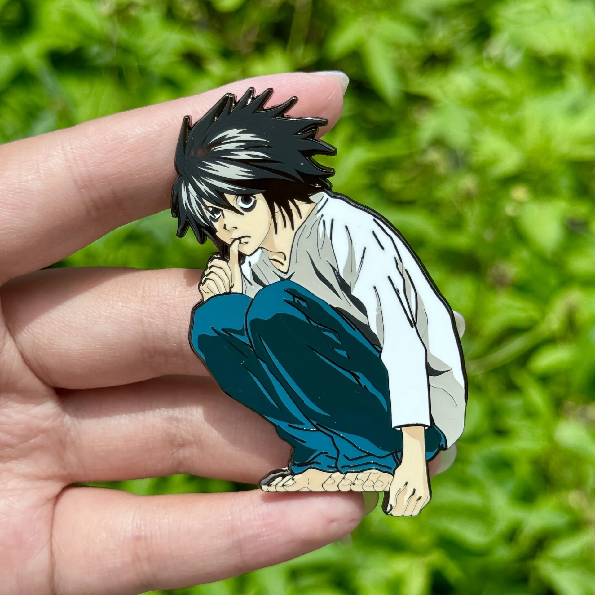 Japanese Anime L·Lawliet Brooches for Clothing Cool Hard Enamel Pins Man Lapel Pins for Backpack Metal Badges Accessories Pins
