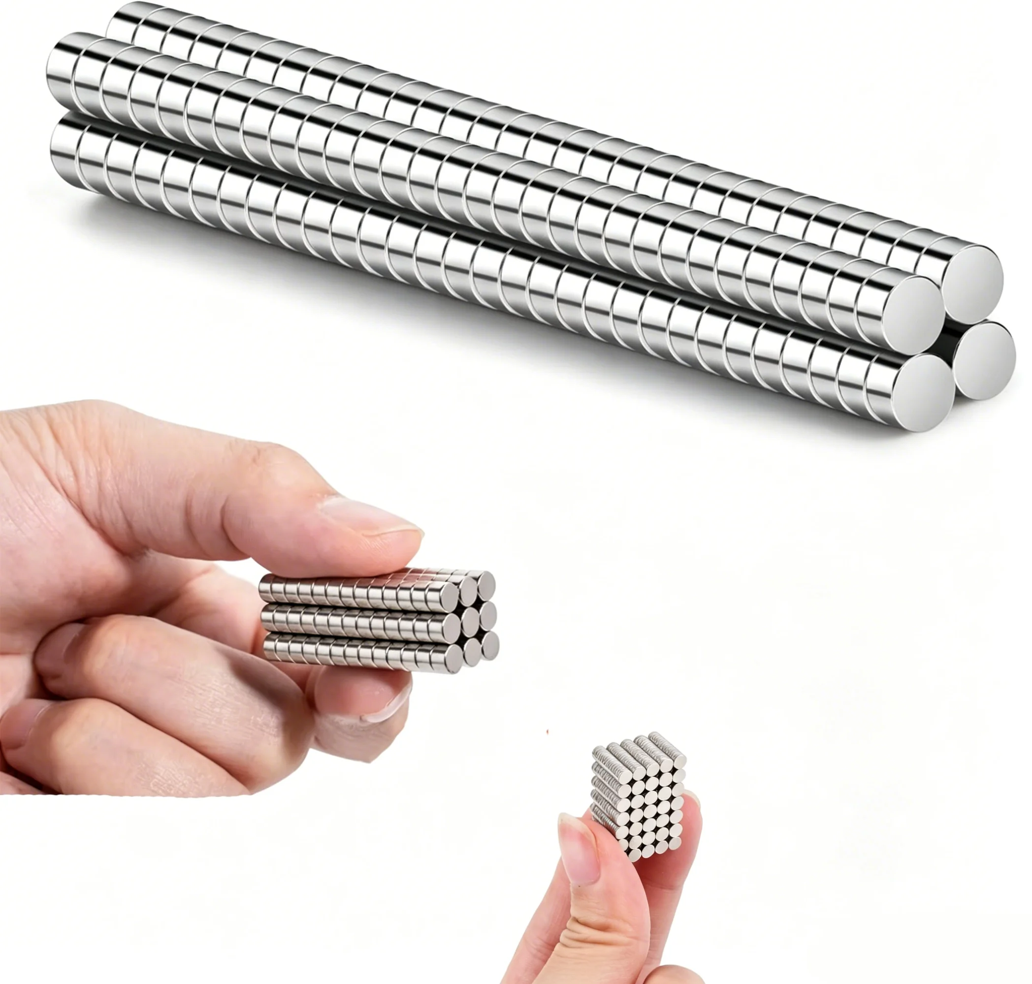 100pcs Mini Round Magnets for DIY Crafts & 3D Printing, Ideal for Office, Handmade Projects, Science Experiments and Fridge Magn