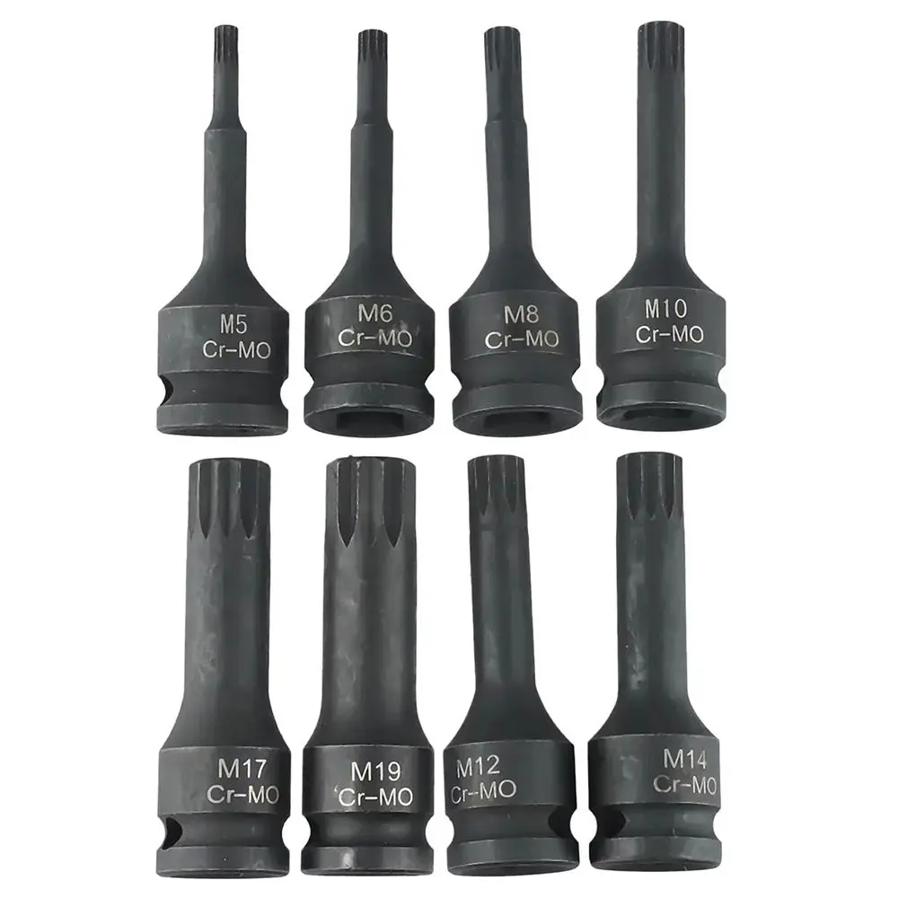 1Pcs New Metric 1/2 Inch Shank Electric Drill Adapter 78mm Length Long Bit 12 Point Torx M5-M19 Cr-Mo Steel Wrench
