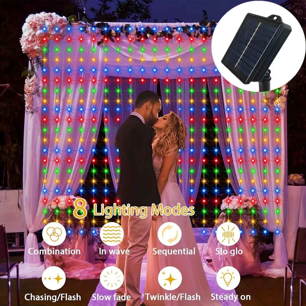 

Светодиодный сказочный гирляндный светильник 3/6 м, патио, декор для заднего двора, гирлянда, садовые рождественские украшения, уличные солнечные занавески, праздничный свет