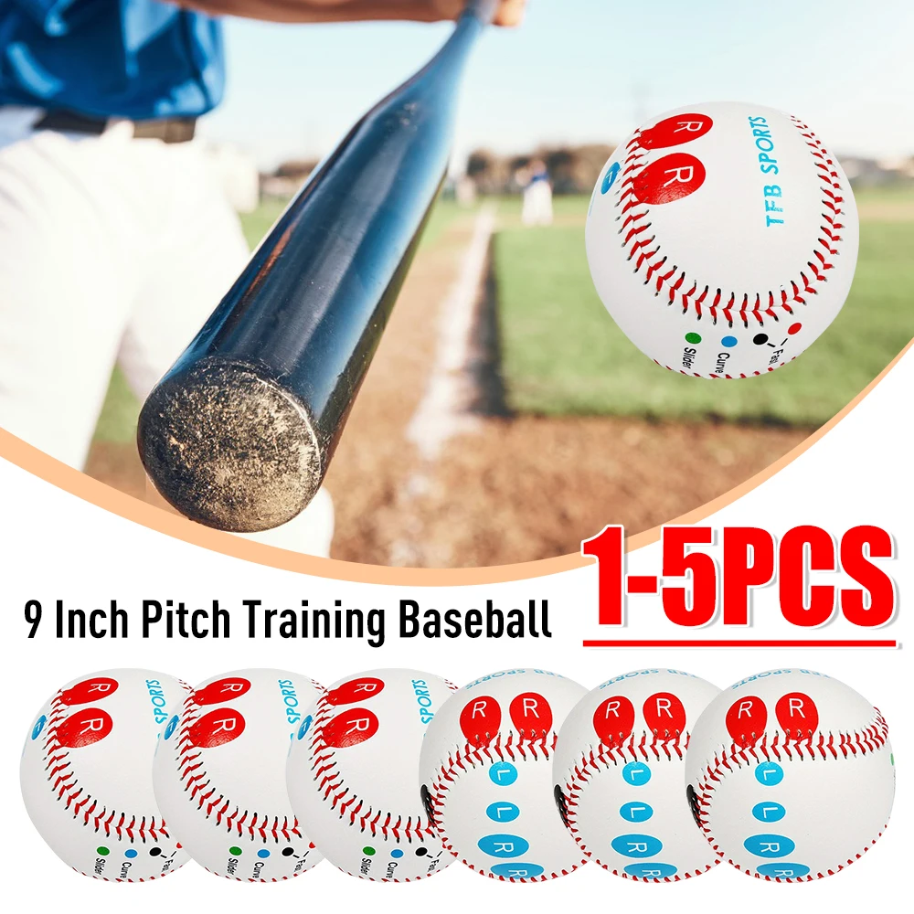 

1-5 шт., 9-дюймовый тренировочный бейсбольный мяч с маркерами для размещения пальцев, стандартный тренажер для бейсбольных тренировок, ПВХ, тренировочное пособие для спуска