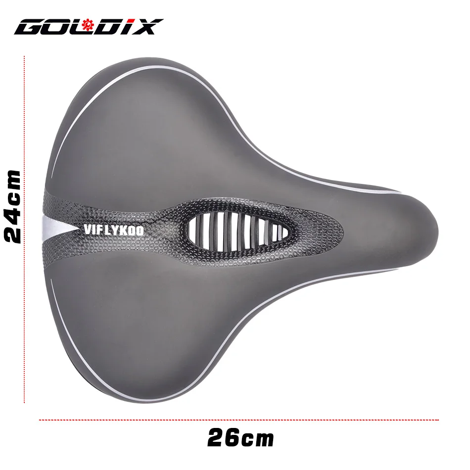 GOLDIX Oversized MTB Bike Seat Wide Bicycle Sofa-Like Comfy Saddle Universal Electric Bike Exercise Stationary Bike Seat