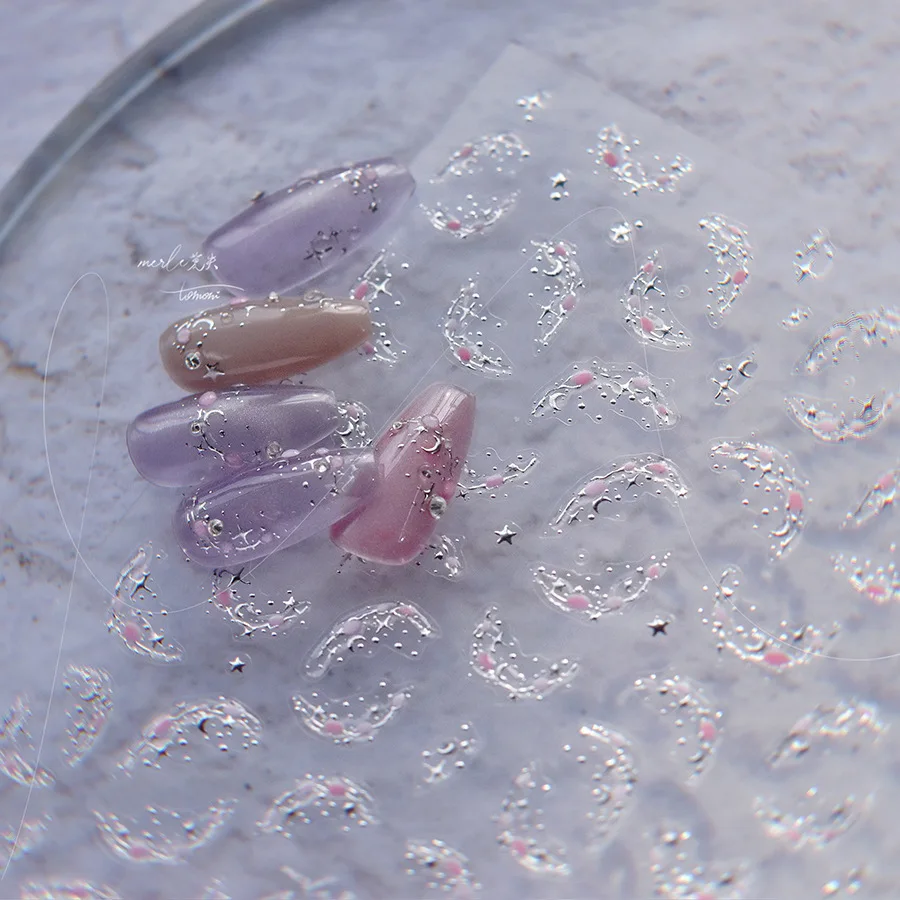 1 Stuks Cartoon 5d Reliëf Roze Zwarte Rode Vos Nail Art Stickers Kawaii Dieren Zelfklevende Overdracht Nagel Decoraties Slider Stickers Diy