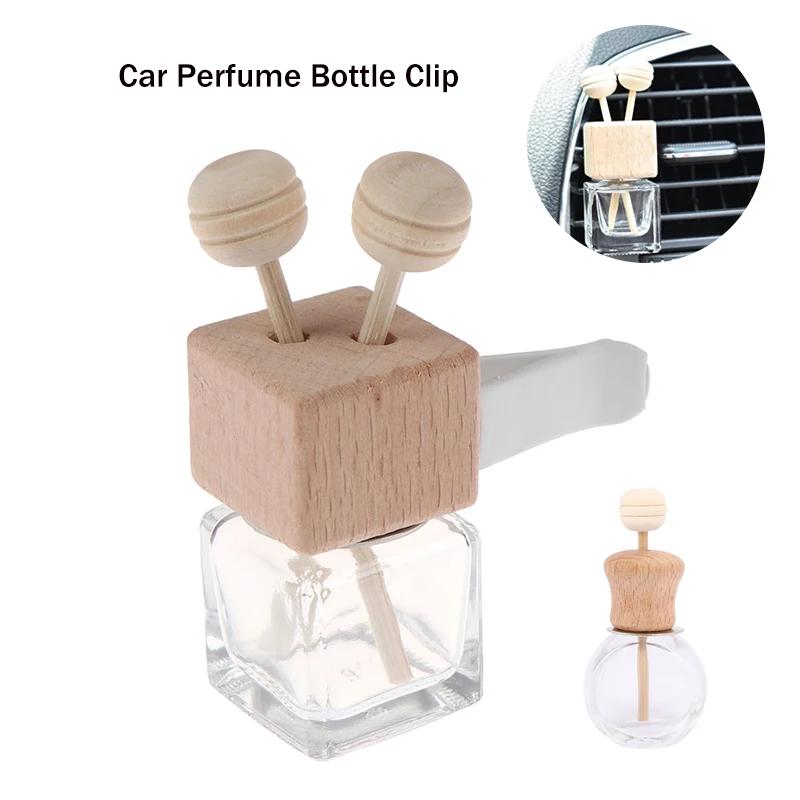 1pcs Air Freshener Ornament Perfume Bottle Pendant Essential Oils Auto Car Perfume Bottle Hanging Glass Refillable Bottle