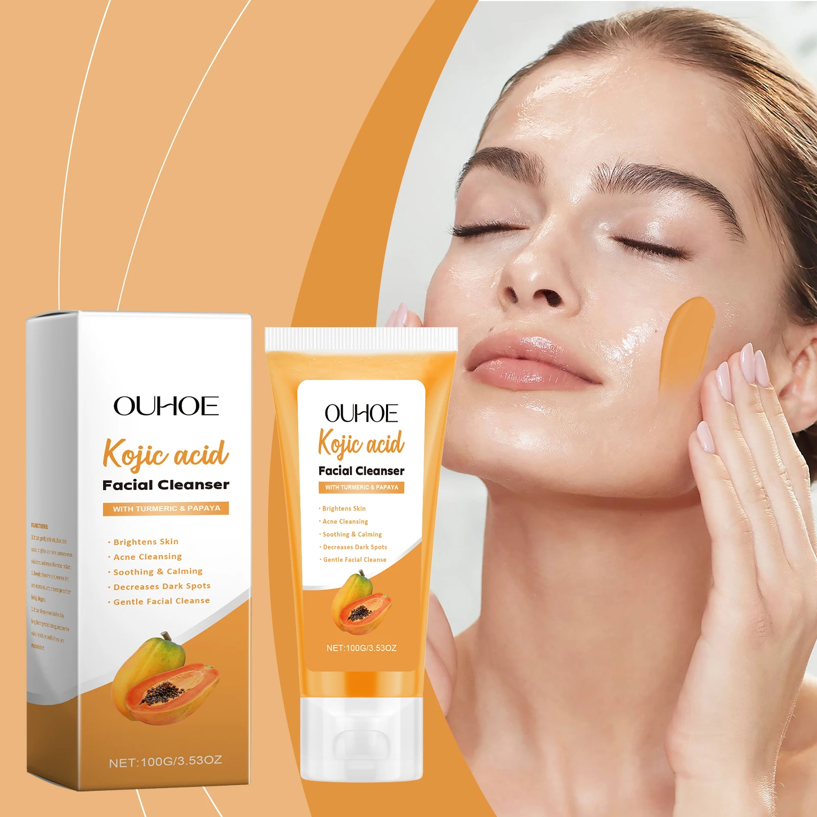 

Papaya Facial Cleanser Cleans Facial Pores Balances Oil Moisturizes and Nourishes The Skin Powerfully Removes Dirt and Grease