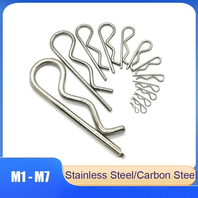 

2-50Pcs R Type Spring Cotter Pin M1 M1.2 M1.6 M2 M2.5 M3 M3.5 M4 M5 M6 M7 304 Stainless Steel Wave Shape Split Clip Tractor Pin