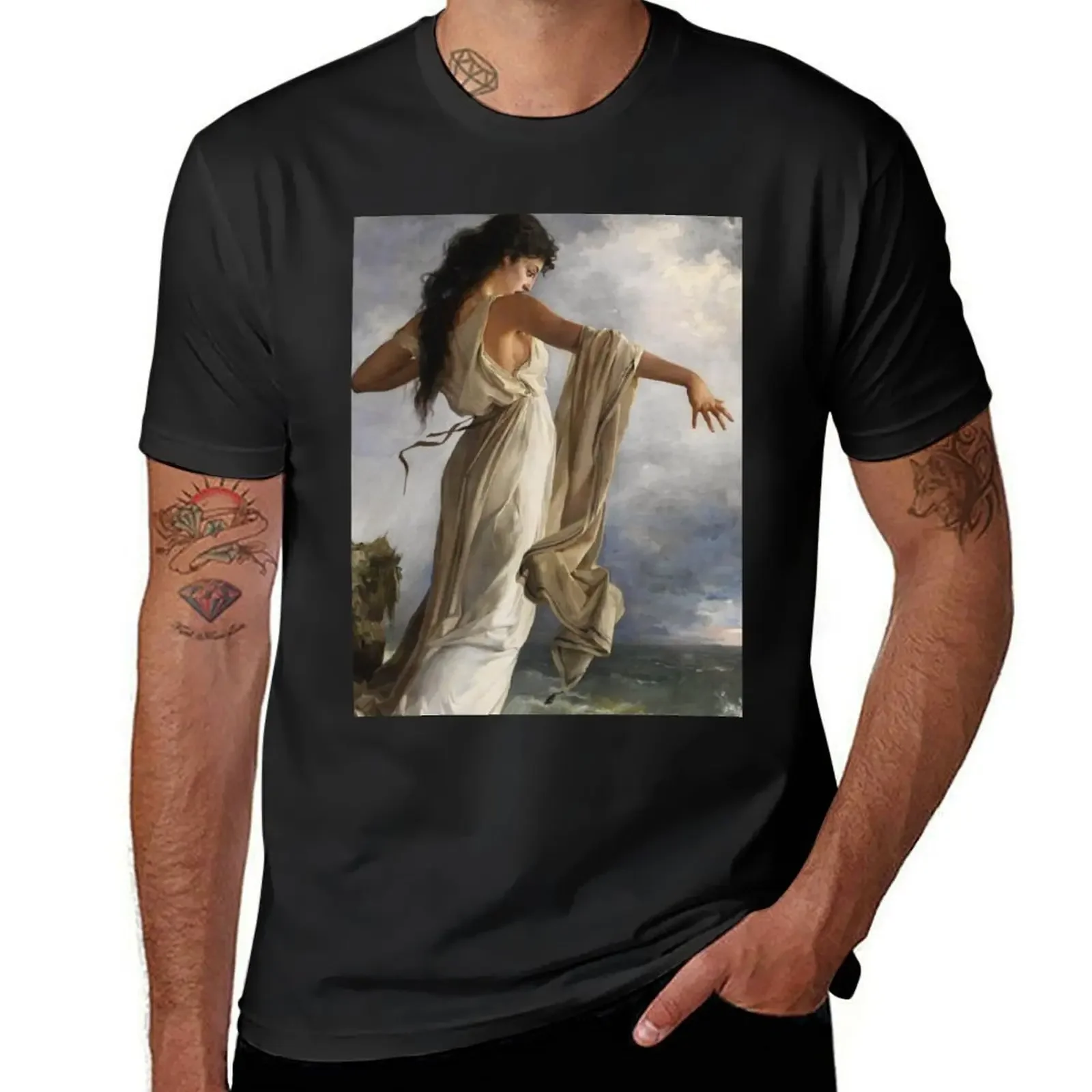 Death of Sappho by Miguel Carbonell Selva Design T-Shirt gifts for boyfriend tees heavyweights mens clothing