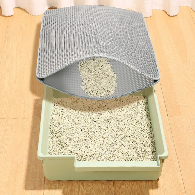 New Cat Litter Mat Water Urine Proof Double Layer Pet Foldable Cat Litter Trapping Pet Carpet Bed Pads For Cats Clean Supplies