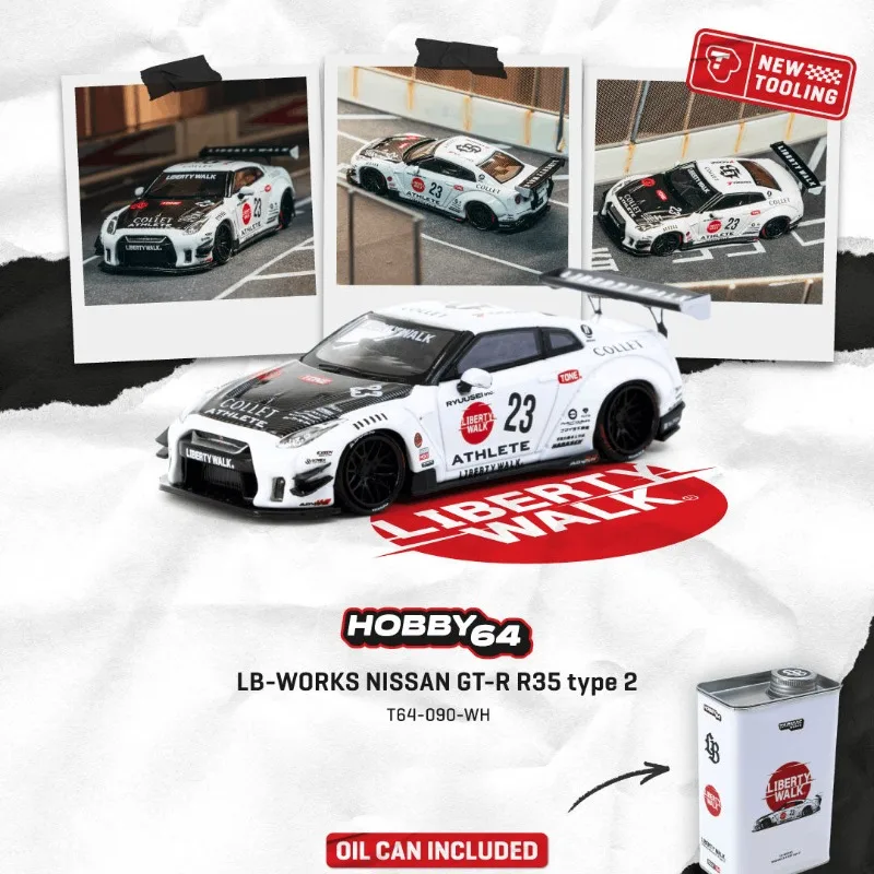 TW 1:64 Nissan GT-R R35 LB-WORKS type 2 simulated static alloy car model, boys' festival gift toy collection piece.