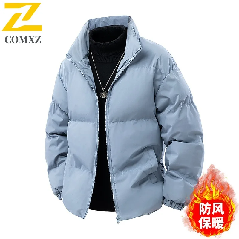

COMXZ 2025 Mens Bread Jacket Stand Collar Outdoor Camping Cold Protection Coat Leisure Daily Style Windproof Autumn Winter Wear