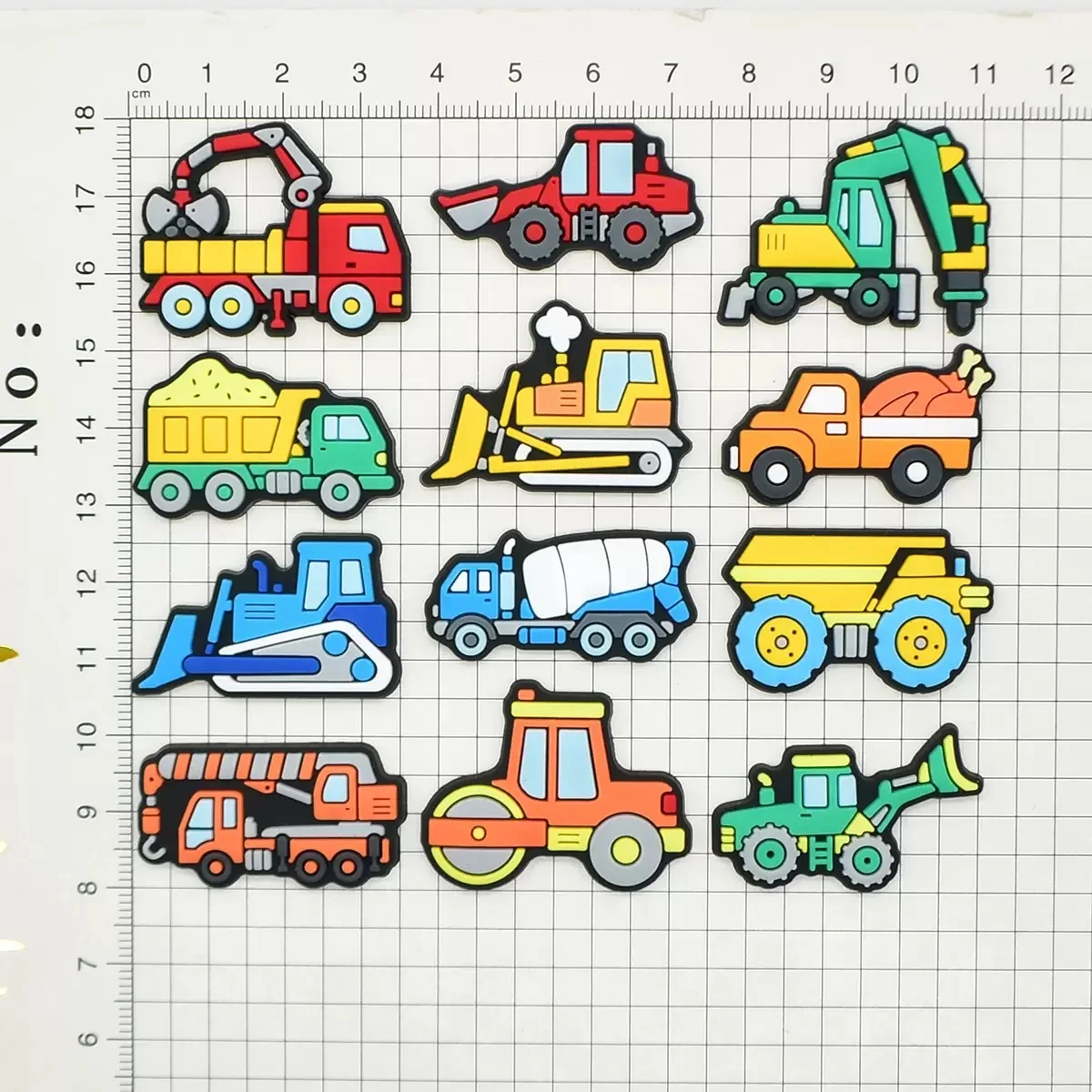 14-100Pcs Engineering Vehicle Excavator Crane PVC Cartoon Shoe Charms For Sandals Beach Bags DIY Slipper Decorations Accessories
