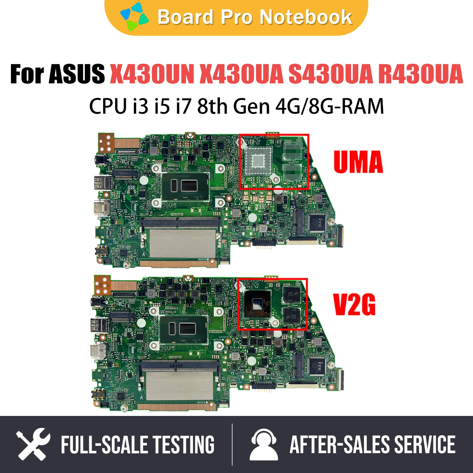 

X430UN Mainboard For ASUS X430UA X430U S430UA R430UA K430UA R430UN R430UF Laptop Motherboard i3 i5 i7 8th Gen 4G 8G RAM