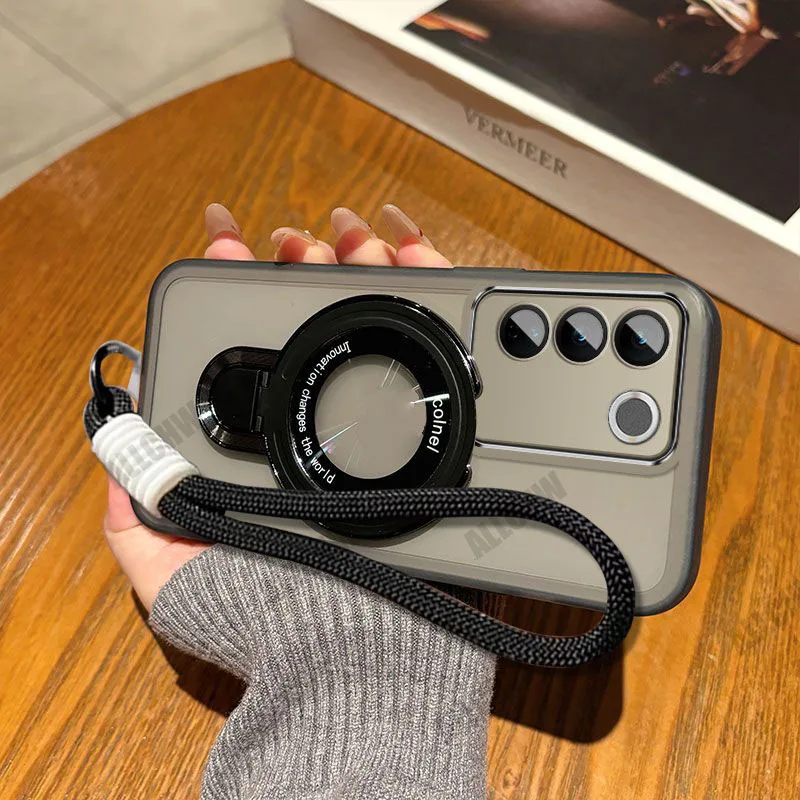 Magnetic Stand Holder Soft Silicone Phone Case For Samsung A12 A22 A32 A52 A72 A11 A31 A51 A71 A21S Cover With Hand Strap