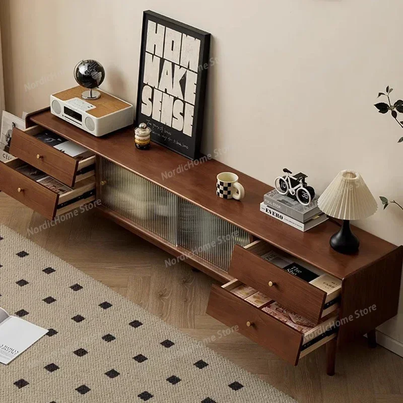 

Luxury Modern Tv Stand Mid Century Metal Handles Retro Trendy Tv Stand with Drawers Classic Mobiletto Porta Tv Room Furniture