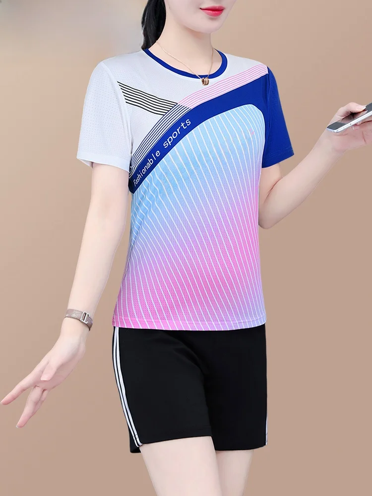 TUCANO 2025 novedad de verano conjunto de ropa deportiva para mujer Qui Dry Thin ort Sve traje para correr Me transpirable ort pantalones redondos Ne