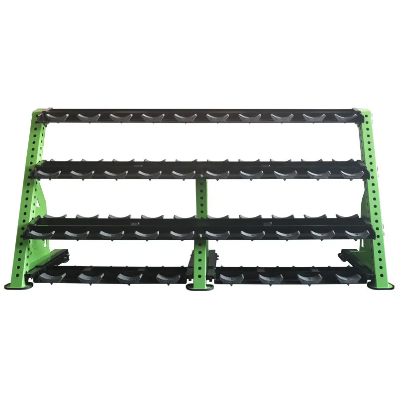 2026 Commercial Home Gym  4 Tier Metal Storage Rack Large 19 Pairs Dumbbell Rack Durable 4 Tier Color Gym Equipment Rack