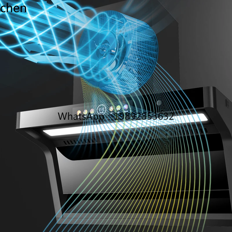 เครื่องดูดควันครัวเรือน Zz LXC รุ่นดูดควันขนาดใหญ่ ดูดควันด้านบนและด้านข้าง ระบบดูดควันอัจฉริยะ ควบคุมด้วยเสียง ทำความสะอาดอัตโนมัติ