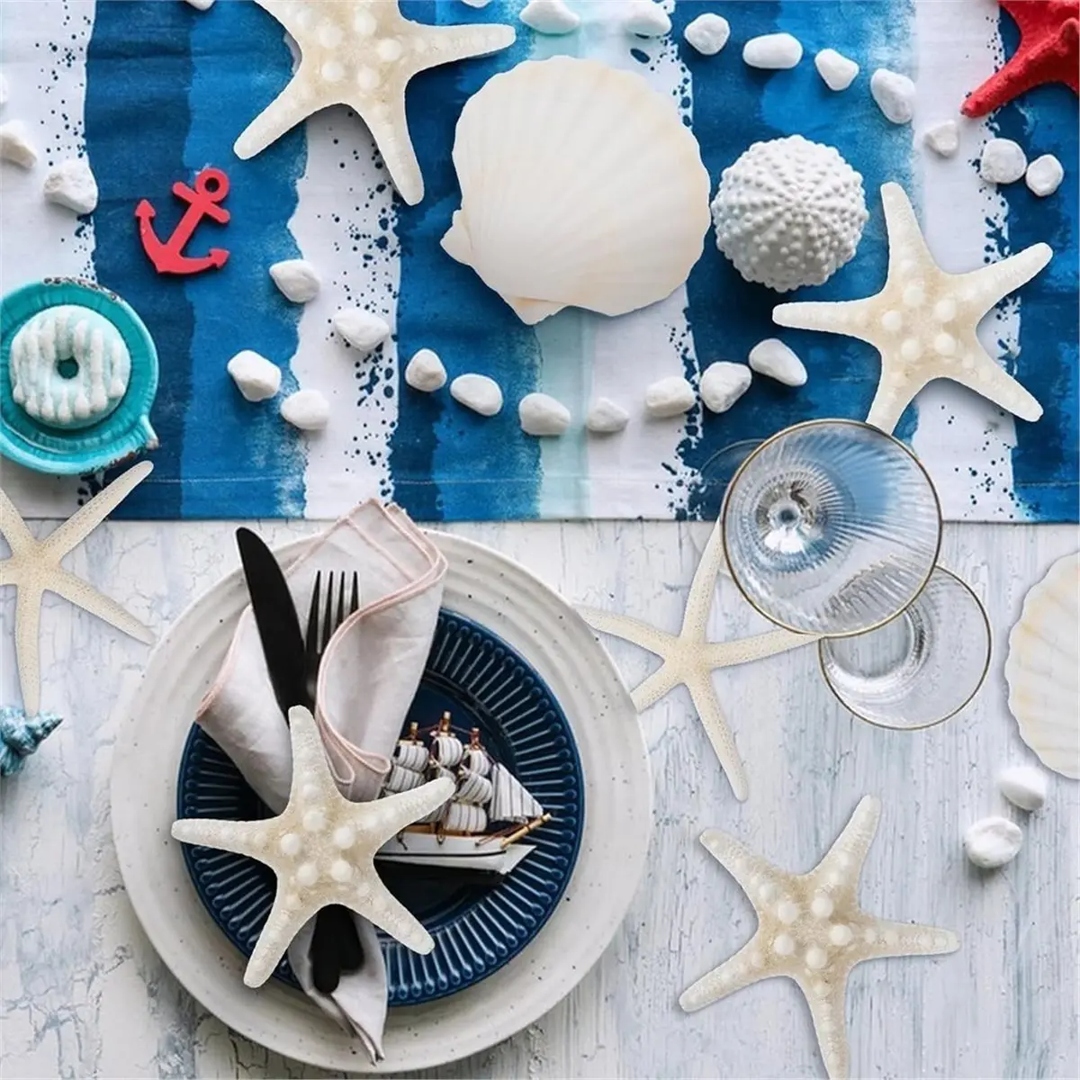 15PCS Natural Starfish and Scallop Shells 4