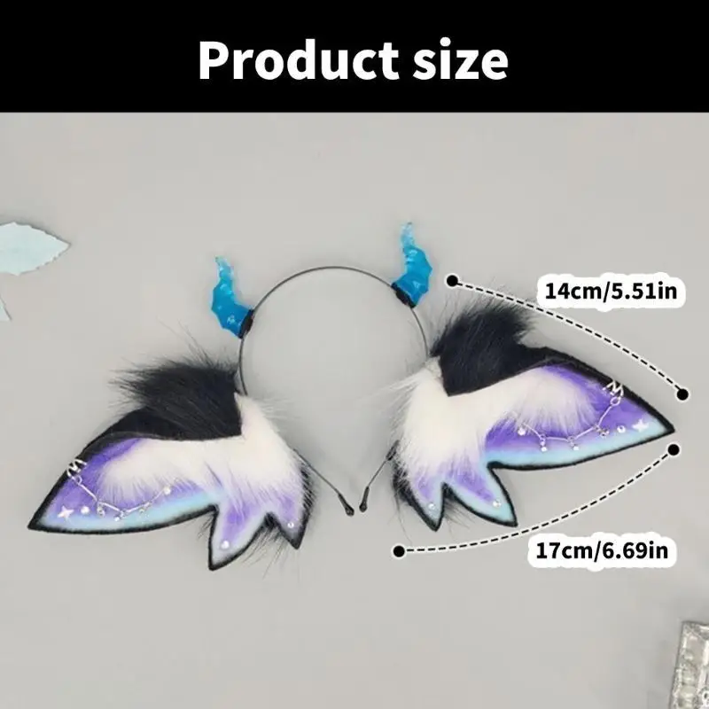 Cosplay Animal Ears Headband Hair Accesories for Halloween Party and Role Play H7ef
