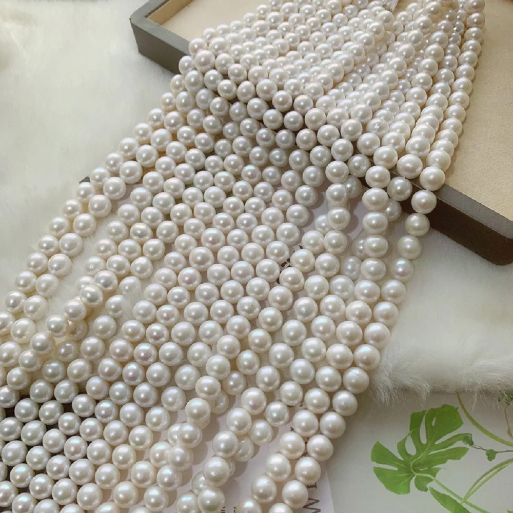 

Giant Pearl Necklace AAA11-13mm Natural Japanese Round White Pearl Necklace 18in-925s Button
