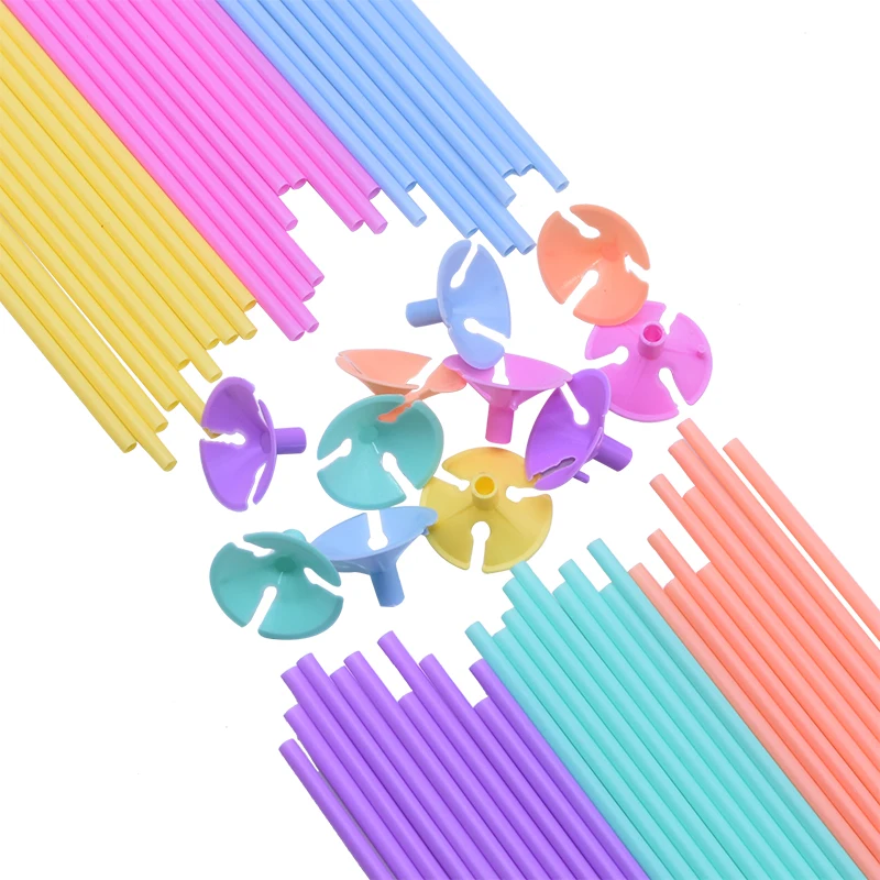 10/20/30/50pcs 30cm Latex Balloon Stick Multicolor Plastic Macaron Balloon Holder Cups for Wedding Birthday Decor Accessories