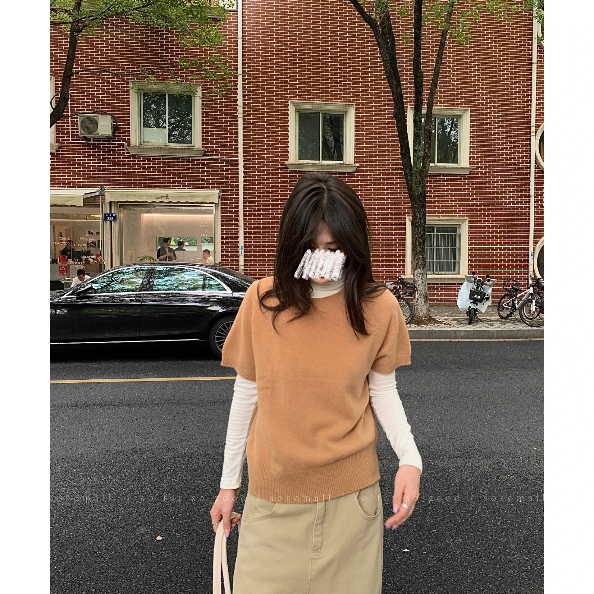 

Sosomall Pure Wool Knitted ort Sve round Ne Sweater Two-color Casual Soft Warm Inner Wear Autumn Commute Sle