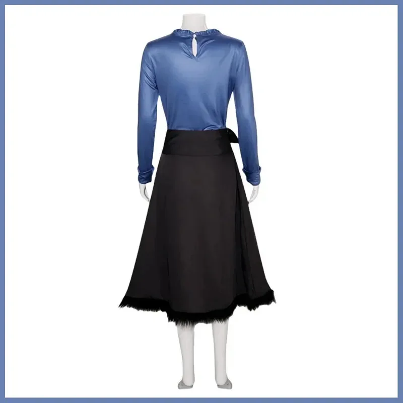 CyNew 애니메이션 스파이스 앤 울프 홀로 코스프레 의상 가발 블루 탑스 유니폼 스커트 성인 여성 할로윈 가장무도회 복장