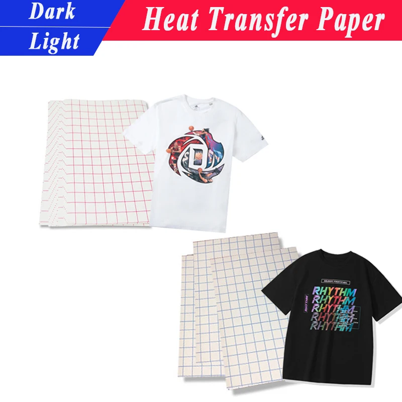 Heat Transfer Paper A3 A4 Dark Light Color 100% Cotton Fabrics Cloth Iron T-shirt inkjet Printer Printing Design Ironing