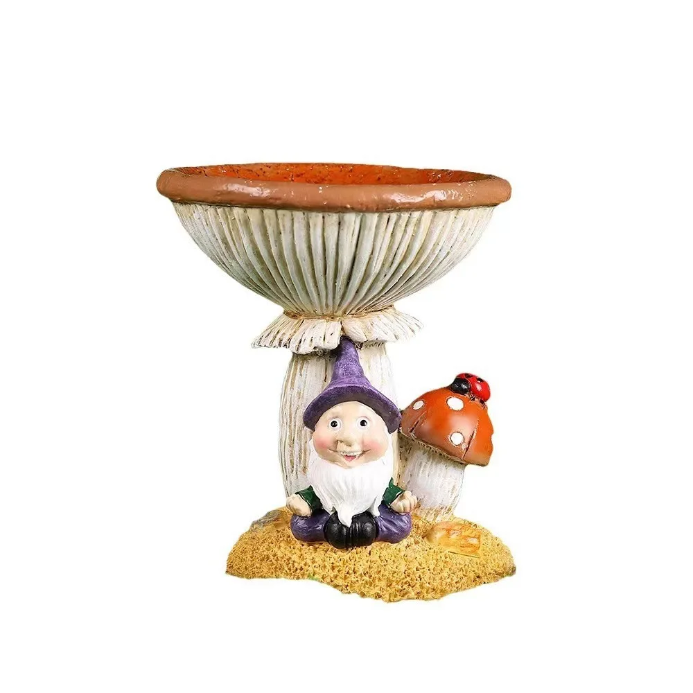 CX Mushroom Bird Feeder Yard Decorative Ornament Resin Creative Yard Ornament