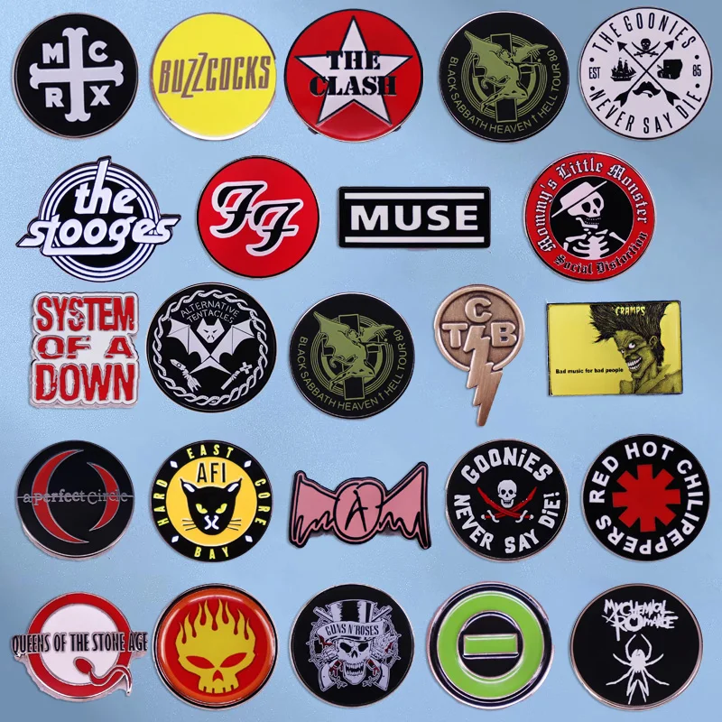Pop Rock Band Enamel Pin Music Album Song Lyrics Punk Badge Band Brooch Lapel Pin Clothing Accessories Wholesale